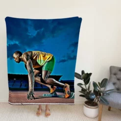 Usain Bolt Olympic Gold Medalist Fleece Blanket