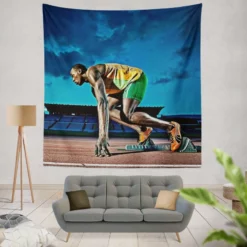 Usain Bolt Olympic Gold Medalist Tapestry