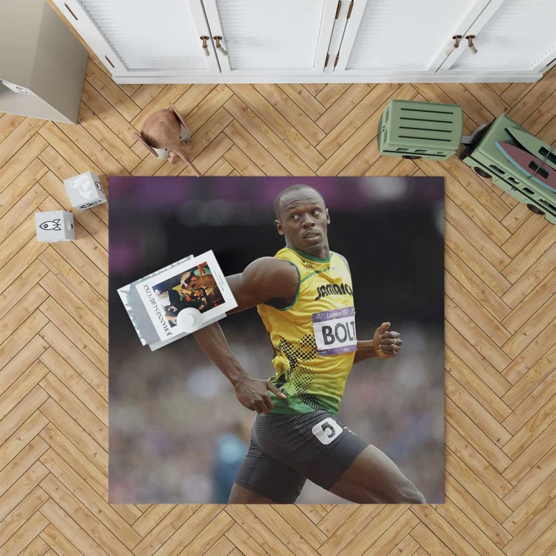 Usain Bolt Successful Sprinter Rug