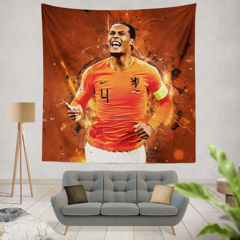 Virgil van Dijk  Holland Football Captain Tapestry