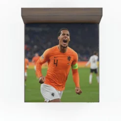 Virgil van Dijk  Netherlands Soccer Captain Fitted Sheet