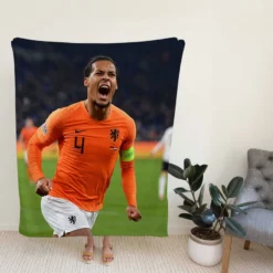 Virgil van Dijk  Netherlands Soccer Captain Fleece Blanket