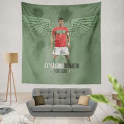 World Cup Portugal Player Cristiano Ronaldo Tapestry
