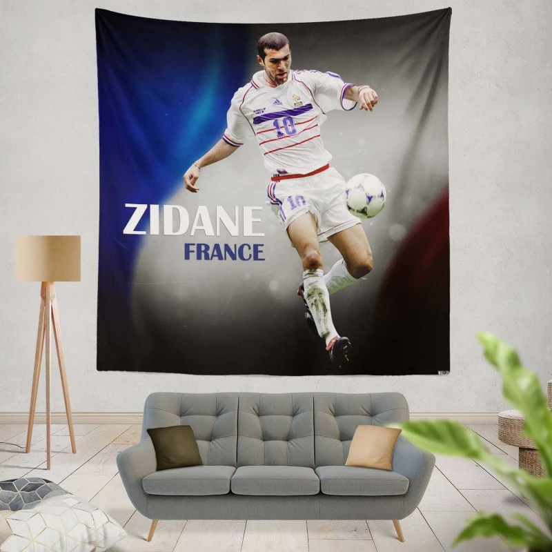 Zinedine Zidane France Football Player Tapestry