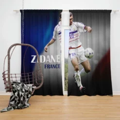 Zinedine Zidane France Football Player Window Curtain