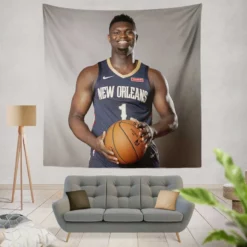 Zion Williamson Popular NBA New Orleans Player Tapestry