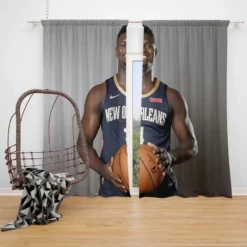 Zion Williamson Popular NBA New Orleans Player Window Curtain