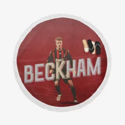 A C Milan Top Ranked Player David Beckham Round Beach Towel
