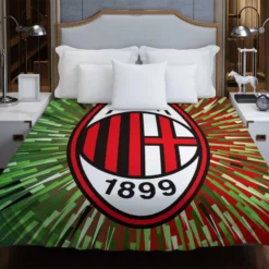 AC Milan Green and Red Football Club Logo Duvet Cover