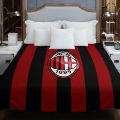 AC Milan Striped Design Football Logo Duvet Cover