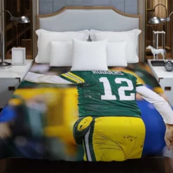 Aaron Rodgers Energetic NFL Player Duvet Cover