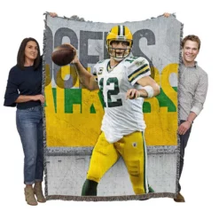 Aaron Rodgers NFL Green Bay Packers Club Woven Blanket