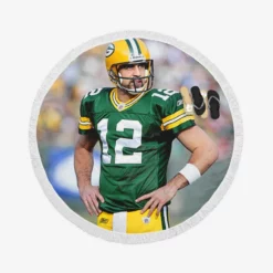 Aaron Rodgers Popular NFL Player Round Beach Towel