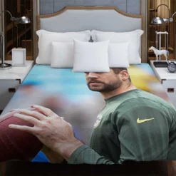 Aaron Rodgers Professional American Football Player Duvet Cover