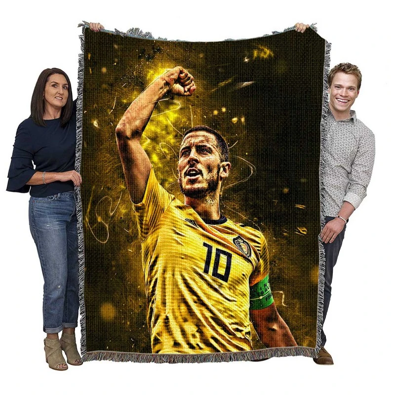 Active Soccer Player Eden Hazard Woven Blanket
