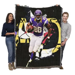 Adrian Peterson Excellent American Football Player Woven Blanket
