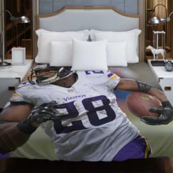 Adrian Peterson Professional American Football Player Duvet Cover