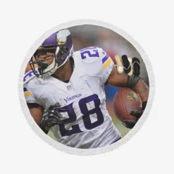 Adrian Peterson Professional American Football Player Round Beach Towel
