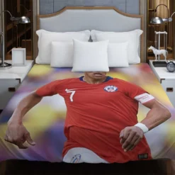 Alexis Sanchez Ethical Football Player in Chile Duvet Cover