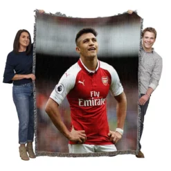 Alexis Sanchez Exciting Football Player Woven Blanket