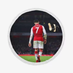 Alexis Sanchez Famous Arsenal Football Player Round Beach Towel