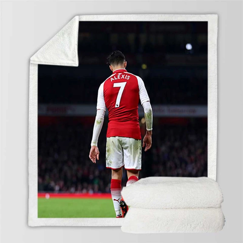 Alexis Sanchez Famous Arsenal Football Player Sherpa Fleece Blanket