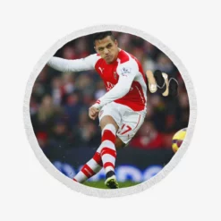 Alexis Sanchez Populer Arsenal Forward Football Player Round Beach Towel