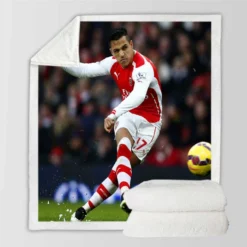 Alexis Sanchez Populer Arsenal Forward Football Player Sherpa Fleece Blanket