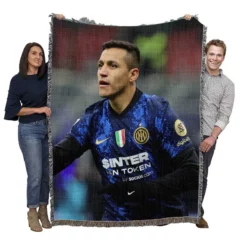 Alexis Sanchez Top Ranked Inter Milan Football Player Woven Blanket