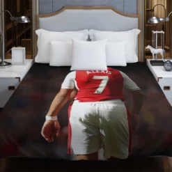 Alexis Sanchez in Arsenal Football Jersey Duvet Cover