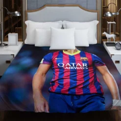 Alexis Sanchez in Barcelona Football Jersey Duvet Cover