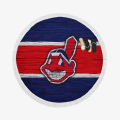 American Professional Baseball Team Cleveland Indians Round Beach Towel
