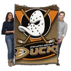 Anaheim Ducks Excellent NHL Ice Hockey Club in America Woven Blanket