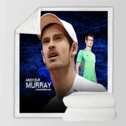 Andy Murray Top Ranked WTA Tennis Player Sherpa Fleece Blanket