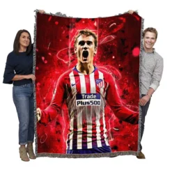 Antoine Griezmann  Atletico Madrid Expensive Player Woven Blanket
