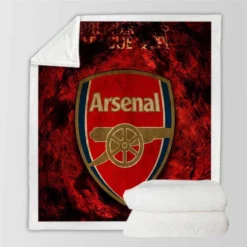 Arsenal Logo Strong Football Club Logo Sherpa Fleece Blanket