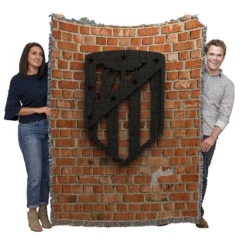 Atletico de Madrid Brick Wall Design Football Logo Woven Blanket