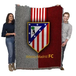 Atletico de Madrid Popular Spanish Football Club Woven Blanket