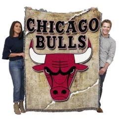 Awarded NBA Basketball Team Chicago Bulls Woven Blanket