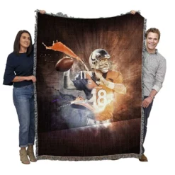 Awarded NFL Football Player Peyton Manning Woven Blanket
