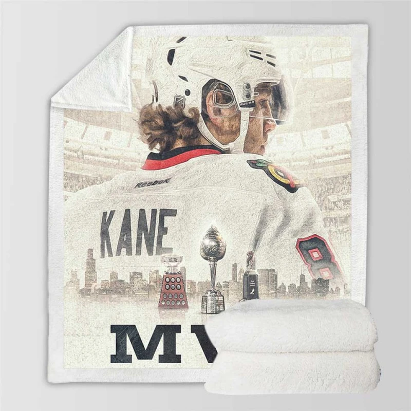 Awarded NHL Hockey Player Patrick Kane Sherpa Fleece Blanket
