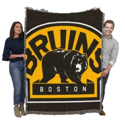 Boston Bruins Popular NHL Ice Hockey Team Woven Blanket
