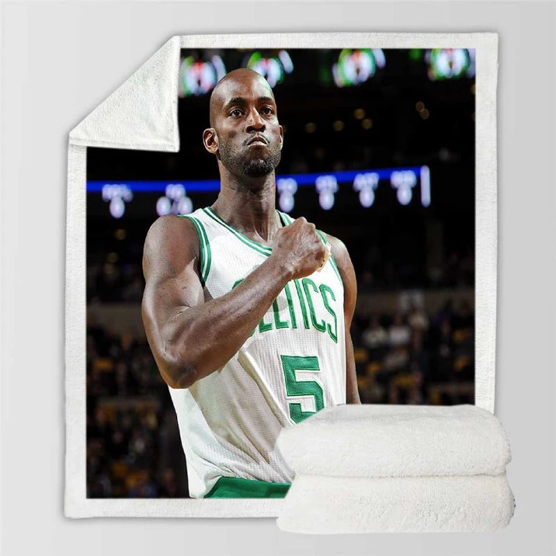 Boston Celtics Kevin Garnett NBA Basketball Club Sherpa Fleece Blanket