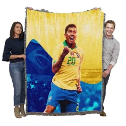 Brazil Football Player Roberto Firmino Woven Blanket
