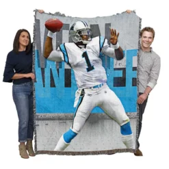 Cam Newton Successful Quarterback NFL Player Woven Blanket