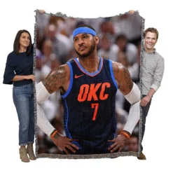 Carmelo Anthony American Professional Basketball Player Woven Blanket