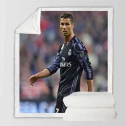 Champions League Cristiano Ronaldo Footballer Sherpa Fleece Blanket