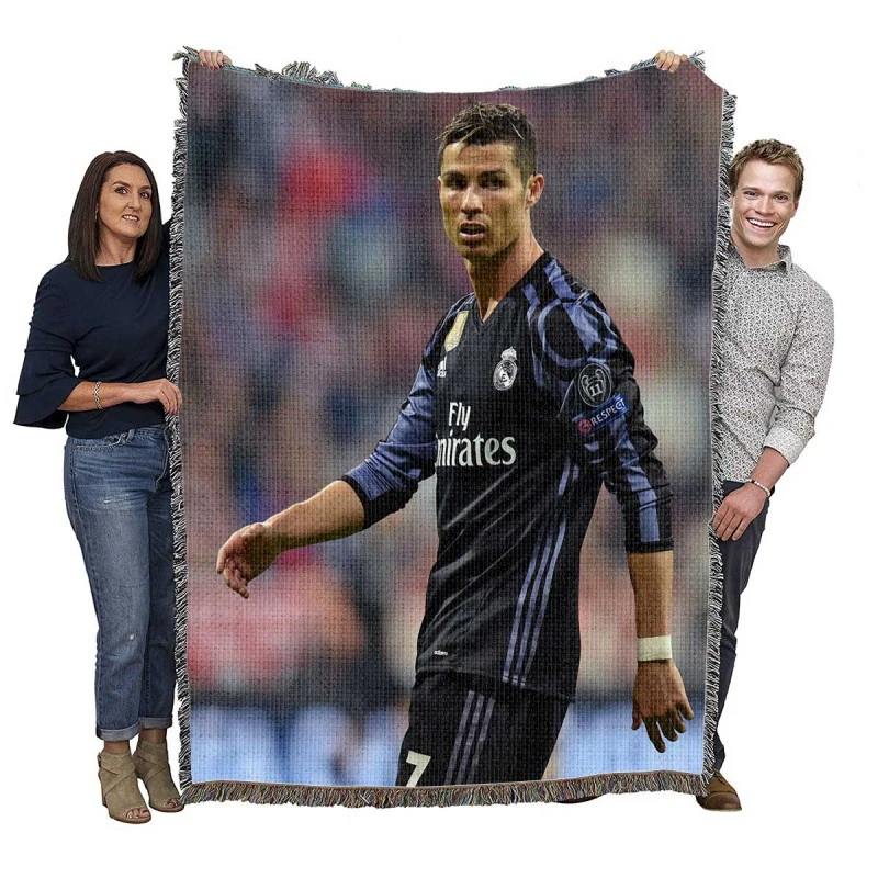 Champions League Cristiano Ronaldo Footballer Woven Blanket