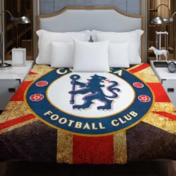 Chelsea FC Logo In British Flag Duvet Cover
