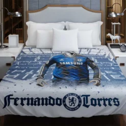 Chelsea Soccer Player Fernando Torres Duvet Cover